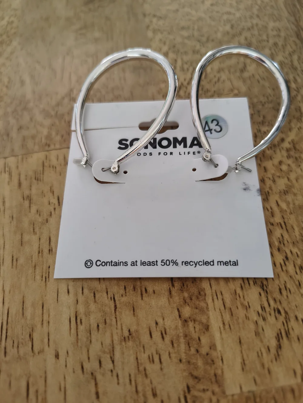 SONOMA Silver Teardrop Hoop Earrings - Shiny Silver Finish